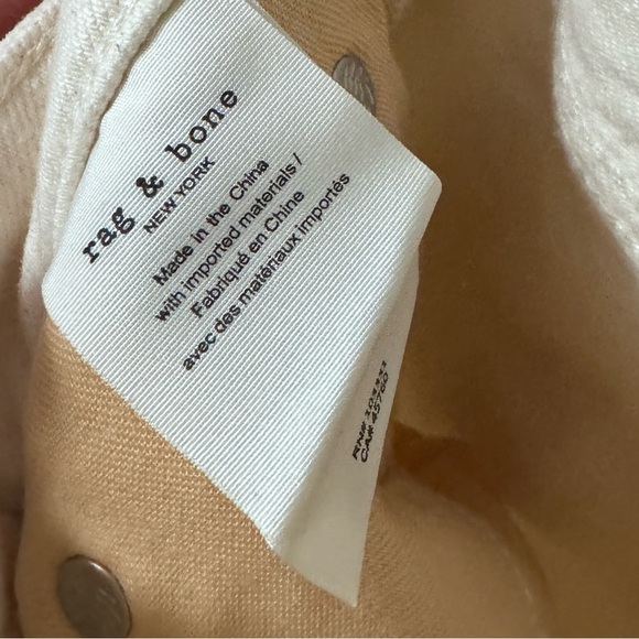 NWT RAG & BONE Nina High Rise Ankle Cigarette Ecru Jeans in 26 size - Picture 11 of 17